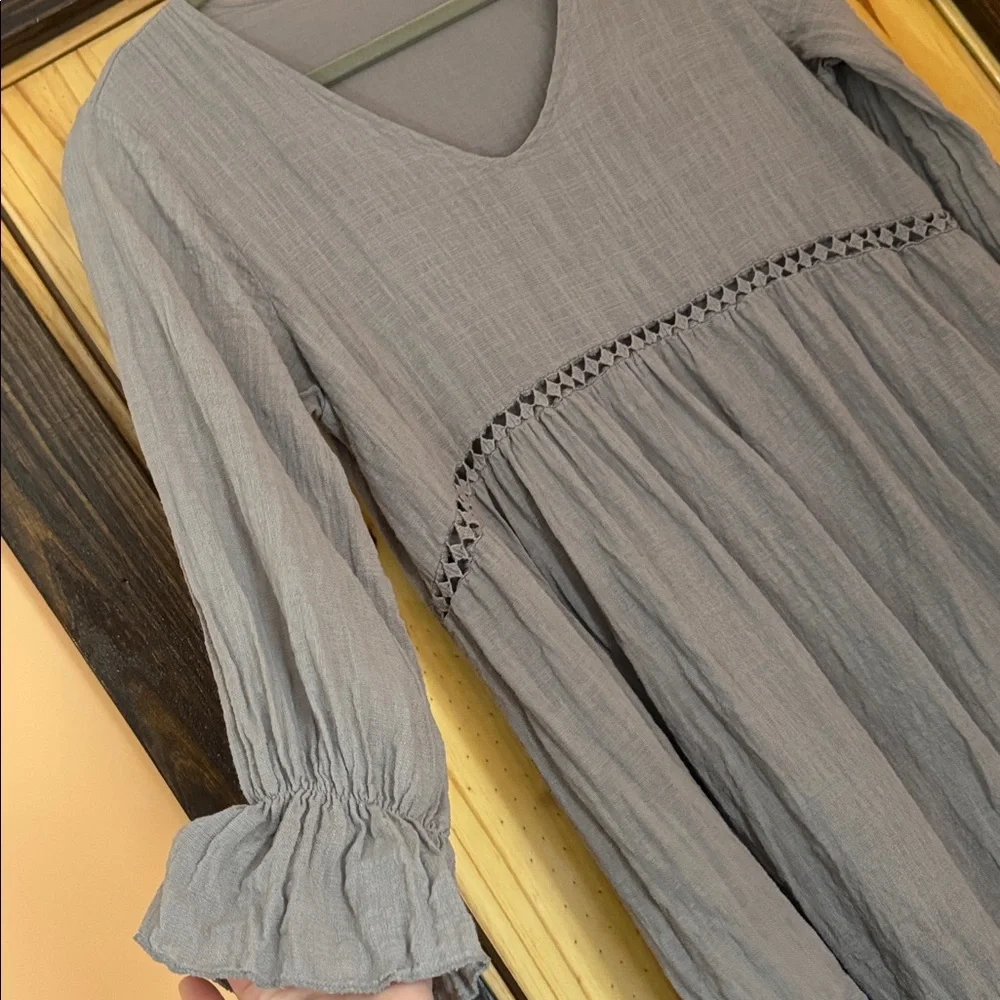 Vanessa zani mocha v neck dress medium - Picture 3 of 6